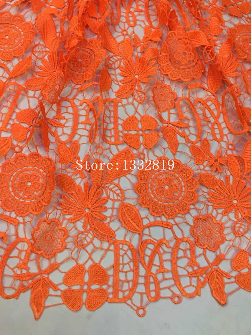 Hot High Quality African Guipure Cord Lace Fabric ,Soluble Water Lace For dress Wedding party 5yd/lot Free Shipping HWW001