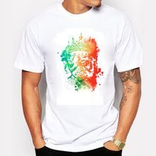 2016 New Game Throne Lion king of The Forest T-shirt Mannen Cotton Colorful Printed O-Neck White Men T Shirt