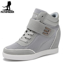 2016 Women Mesh Casual Shoes Plush Fur Breathable Women Boots 6 CM Height Increasing Spring Winter High Top Shoes Zapatos Mujer