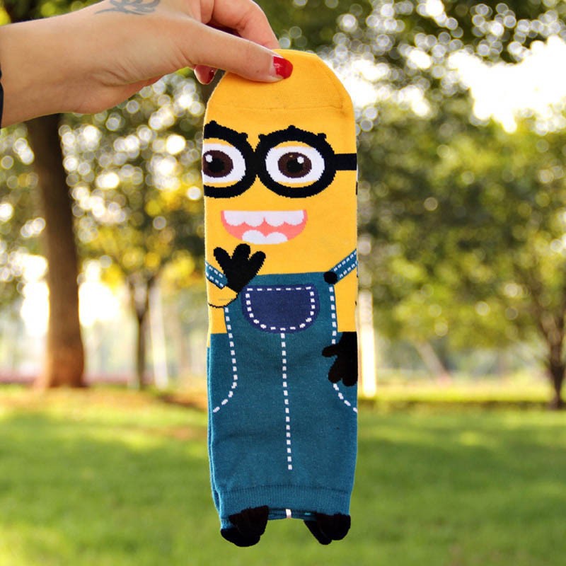 new arrival yellow Minions Women\'s spring Socks Little Yellow People Series Sock fashion new designer cute meias femininas calca (3)