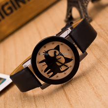 New Fashion Geneva High Quality Brand Watches Cute Cat Leather Watch Quartz Wristwatches as gift for