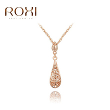 ROXI Christmas gift fashion Classic hollow necklace rose gold plated 100%hand made jewelry,2030019345