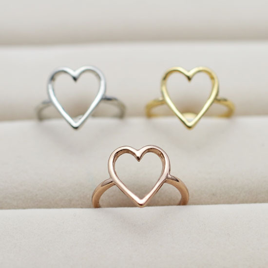 New Fashion jewelry heart finger ring for women ladie s R815