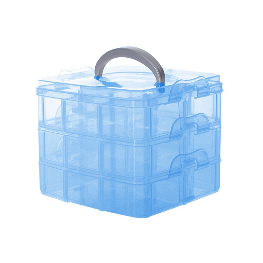 Гаджет  Transparent 2015 Plastic 3 floor detachable Portable Storage Container Organizer Tools Box Case Boxes  None Ювелирные изделия и часы