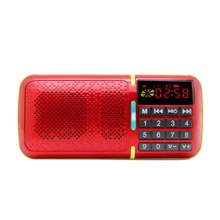 Mini Portable LCD Digital AM FM Radio Speaker Player USB SD TF Slot Music Red