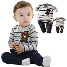 Free shipping 2015 cute baby bear suit suit selling baby boy dress clothing set High Quality
