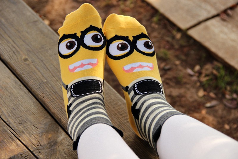 new arrival yellow Minions Women\'s spring Socks Little Yellow People Series Sock fashion new designer cute meias femininas calca (10)