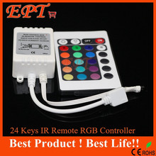 1PC Free shipping DC12V 24 Keys IR Remote RGB Controller for SMD3528/5050/5730/5630/3014 RGB LED Strip lights Mini Controller