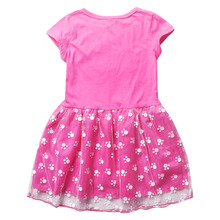 Cleanstock Promotions 2016 Pattern Girl Dress With Mesh Purple Casual Sleeveless A Line Dress For 6