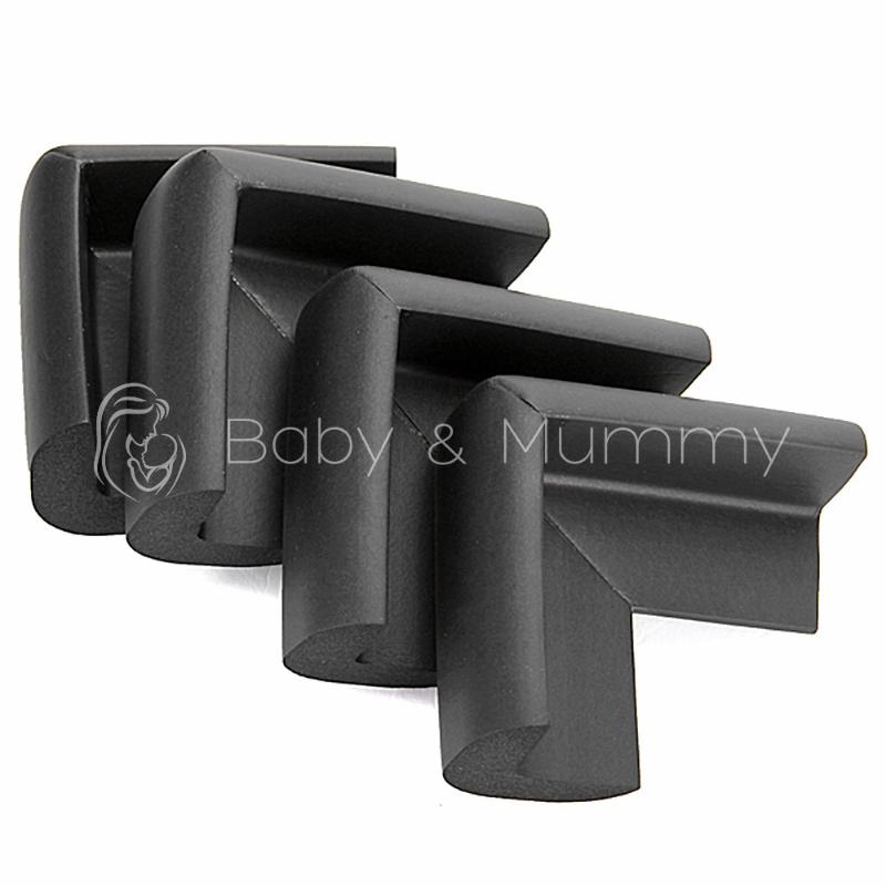 4 Black Baby Safety Edge Table Corner Guard Protector Cushion Soft Strip Bumper