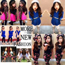 2015 Summer Autumn New Arrival Girls Fashion outfits 7 Designs clothing sets retail kids outfits 1