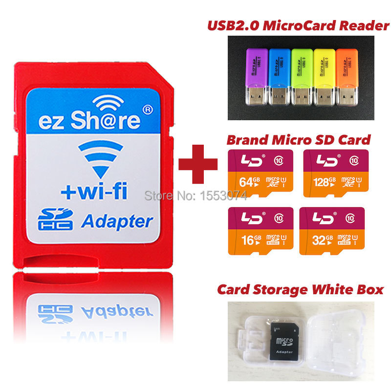 100% Original ez Share WiFi SD Card Wi-Fi Micro SD Adapter 32GB 16GB 8GB wifi ip camera Micro SD Card Class 10 ezshare TF Card