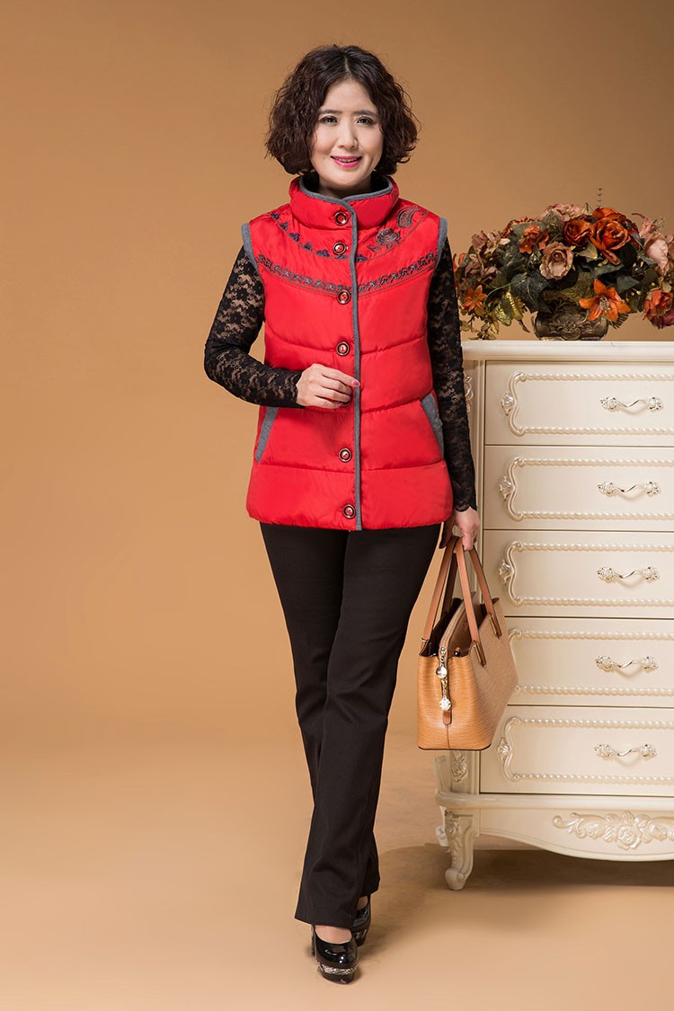 Best Wholesale 2016 New Arrive In Older Women Female Mother Cotton Vest Waistcoat Coat Lady Warm ...