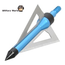 6pcs pack Military 100 Grain 3 Fixed Blades 2 Cutting Steel Archery Arrowhead Broadhead Hunting Arrow
