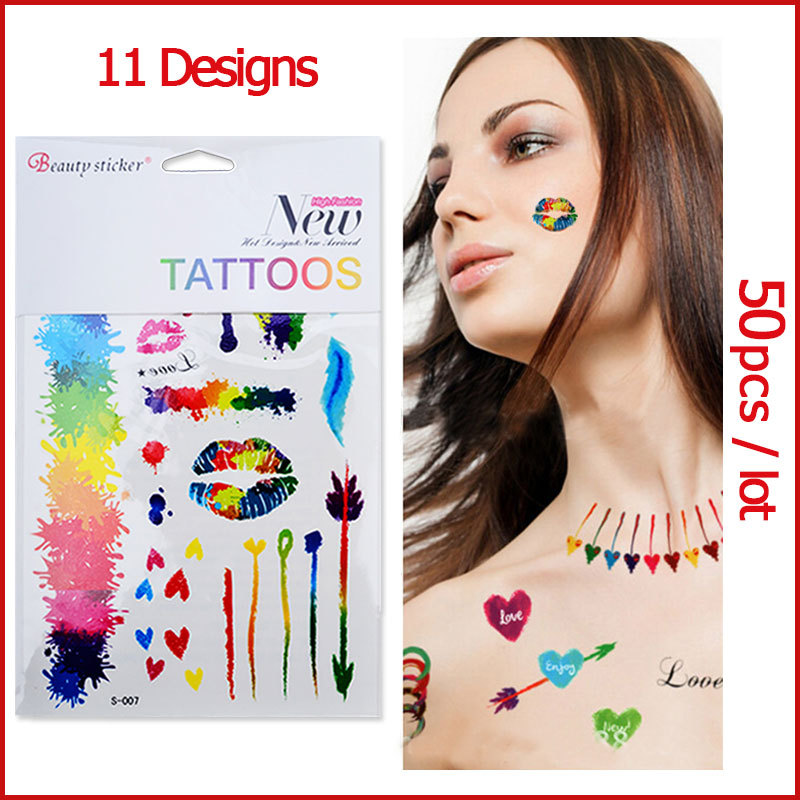 50pcs/lot Colorful Waterproof Temporary Tattoo Body Art Sticker 2015 New Sex Products Women Flash ... - 50pcs-lot-Colorful-Waterproof-Temporary-Tattoo-Body-Art-Sticker-2015-New-Sex-Products-Women-Flash-Tatoo
