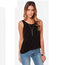 Summer Style Sexy Low O neck Womens Tank Top Loose Cotton Halter T shirt Women Tops