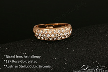 CZ Diamond Micro Pave Engagement Rings Wholesale 18K Rose Gold Plated Crystal Fashion Wedding Jewelry For