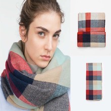 Amazing New Arrival Wool Blend Blanket Oversized Tartan Winter Scarf Women Wrap Shawls and Capes Plaid Pashmina Scarves UK