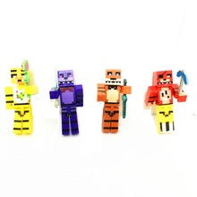 Hot 4pcs/set Model Minecraft Five Nights At Freddy’s Juguetes 4 FNAF Foxy Chica Bonnie Freddy Action Figures Game Kid Toy Gifts