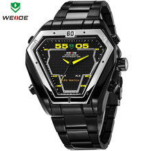 Fashion WEIDE Military Watches Illuminated LED Digital Analog Dual Time Mens Multi Functional Quartz Wristwatch 3ATM
