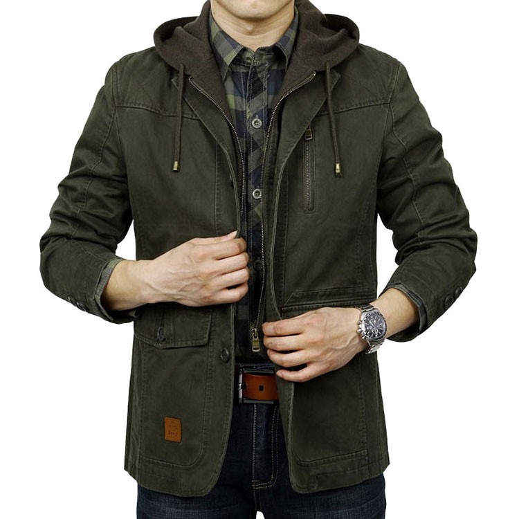 2015 New Arrival Brand Men Military Blazers Masculino Casual Jacket Coat Hooded Collar Cotton Suits Ceket Blaser Casaco Blezer