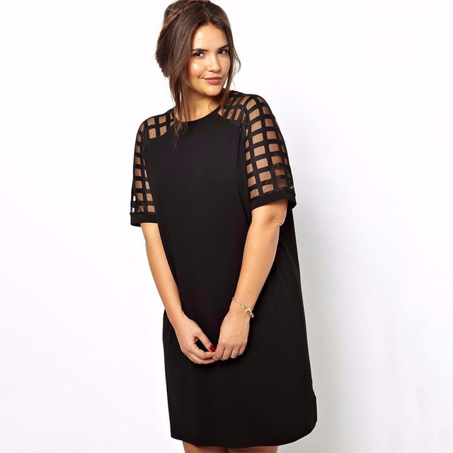 6xl мини черные Dresses большой размер 5XL Vestiods плед лоскутное с коротким рукавом 4XL Большой размер женской одежды m-xxxl летом