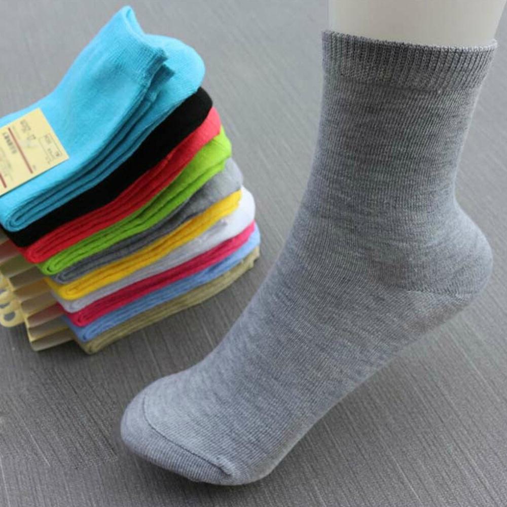5pcs HQ Candy color Women Ladies Girls Middle Tube Cotton Socks Solid Casual Sport Fashion Simple