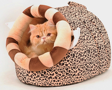 Новый кота собаки любимчика мода теплый мягкий Leopard дом doggy моющиеся осень зима кровать питомники щенок собаки кошки помета домашних животных продукты