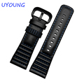 High Quality Genuine Leather Watchband 28mm Mens Black Top Leather Watch band For P1P2P3