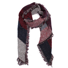 Fashion Women Scotland Tartan Plaid Scarf Tessal Winter Warmer Wool Blend Lady Scarves Long Shawl Wraps Ladies Female Pashmina