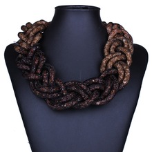 European knitting multicolour necklace fashion jewelry fashion simple geometric necklace Wholesale XL60641