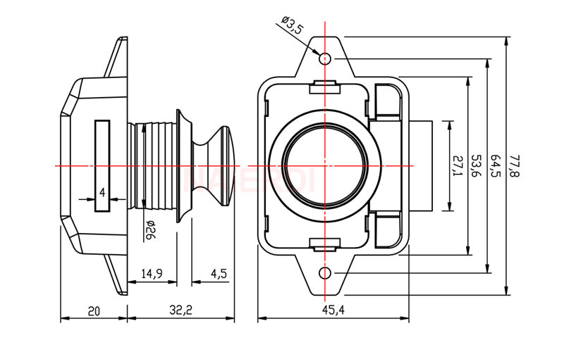 Description Picture 4 of item3PCS NAIERDI Camper Car Push Lock Diameter 26mm RV Caravan Boat Motor Cabinet Drawer Latch Button Locks For Furniture Hardware