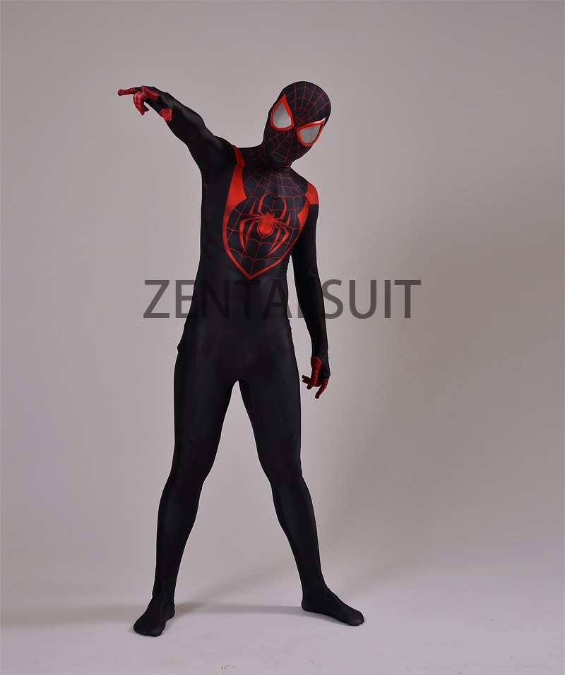 Printing sale hot SZL Miles Last discount free Lilangeni Lilangeni suit 3D halloween fullbody Costume Spider-Man Ultimate Morales Stop118 shipping Swazi Cosplay Spiderman Swazi 4 Printing sale hot SZL 4
