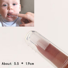 New 1 Pcs Soft Safe Baby Kids Silicone Finger Toothbrush Gum Brush For Clear Massage Drop