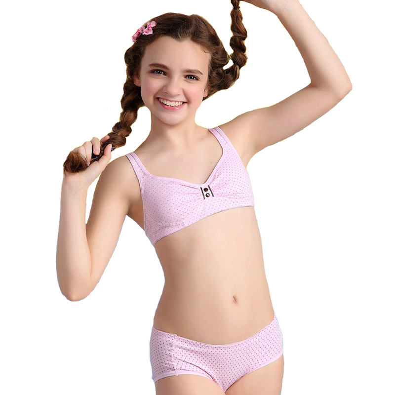 2016 Puberty Girls Cotton Bra And Pants Sets For Girls Kids Girl ...