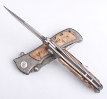 Browning Damascus Knives Folding Blade Knife Survival Camping Utility Tactical Knife Outdoor Knives Wood Handle 7cr17Mov