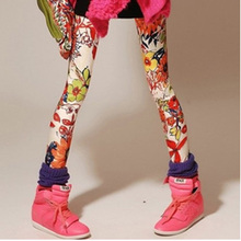 2016 spring summer milk silk white flower leggings women wholesale printing pants women