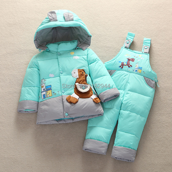 Мальчик девочка тёплый зима верхняя одежда пальто малыша ползунки вниз куртка одежда комплект дети вниз парки пальто подходит 6 - 24 месяц