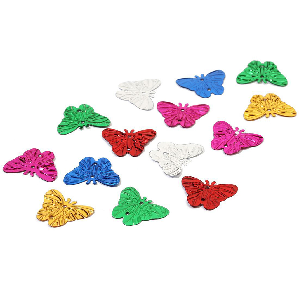 500pcs Butterfly Sequins Sewing on Dress Clothes Costume Wedding Confetti 