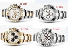 2015 NEW Luxury Brand hombres de Daytona mecánico moda movimiento automático relojes de acero inoxidable reloj de hombre