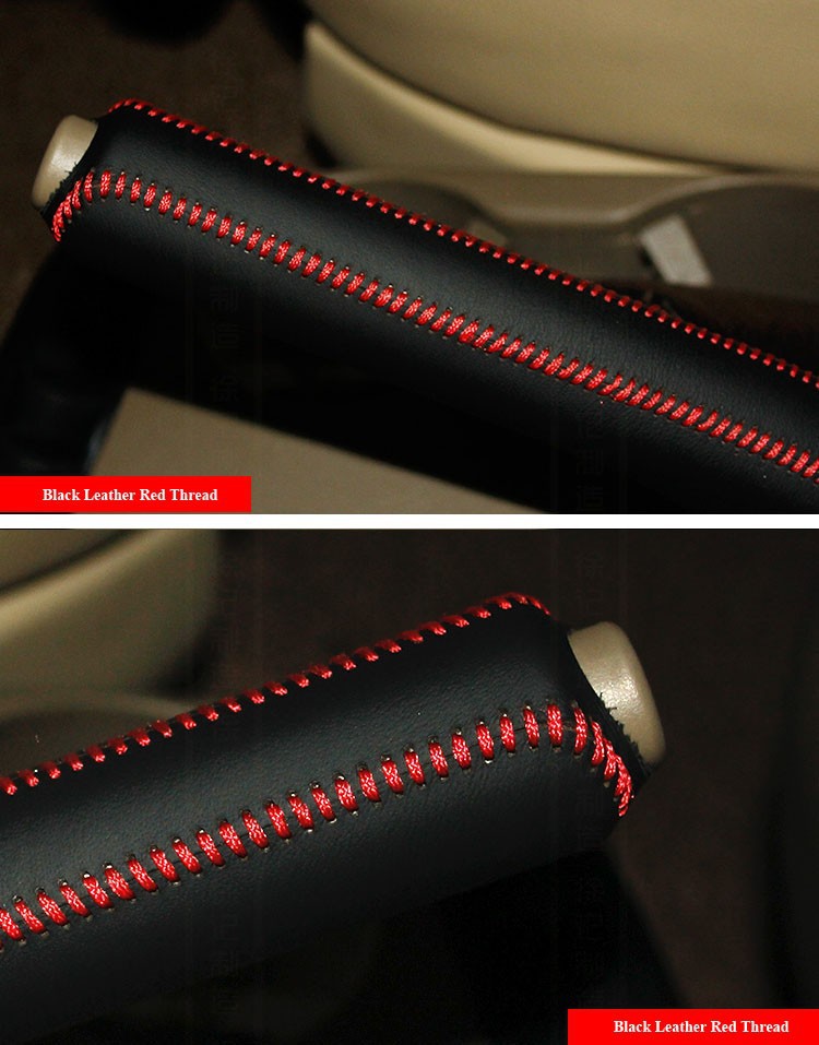 for Hyundai Tucson 2006-2013 Leather Handbrake Cover Red Thread