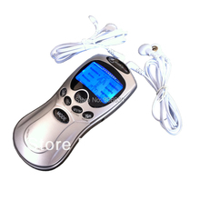 Free shipping quality 2014 new 12pads double hole rechargeable tens acupuncture digital therapy machine electronic massager