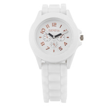 2015 NEW Fashion women men Watch couple Color plastic shell Geneva Plastic Geneva watch For Women