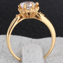 2014 New Arrival Real 18K Gold Plated Classic Round Wedding Ring With Austrian Crystals CZ Diamond