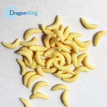 Promotion!! HOT SELL!! 50PCS 2cm 0.35g maggot Grub Soft Lure Baits smell Worms Glow Shrimps Fishing Lures