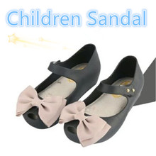 15-18cm Summer Mini Melissa Shoes Bow Princess Jelly Kids Sandals Children Beach Shoes Cute Cat Girl Sandals Sapato Menina 2016