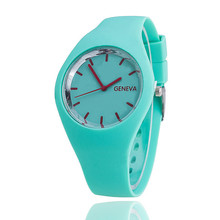 2016 Fashion Ice Cream Color Ultra-thin Fashion Gift Silicone Strap Leisure Watch Geneva Sport Wristwatch Women Jelly Watches