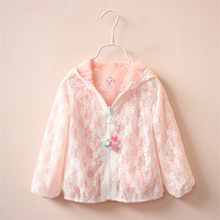 2016 summer children’s clothing Korean girls children’s clothing sun protection new small lace coat children wear on both sides