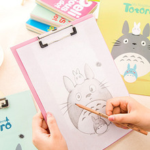 Free shipping Stationery Creative Students Writing Pad Folder Stationery Totoro Folder Art Sketch Drawing ClipBoard