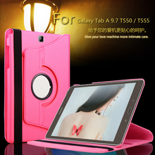 Free shipping For Samsung Galaxy Tab A T550 T555 PU leather 360 Rotating Stand Case cover For Galaxy Tab A 9.7inch